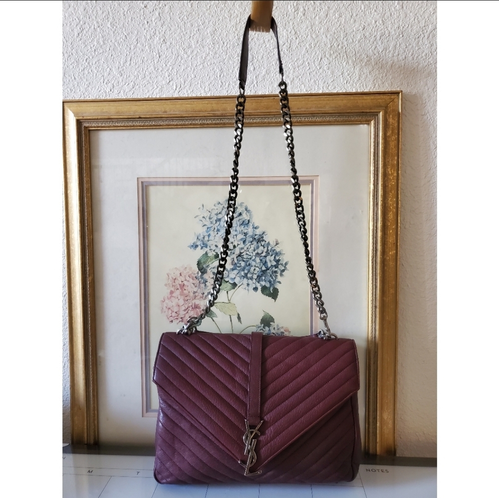 Saint Laurent Chevron Quilted Large College Bag - Picture 2 of 12